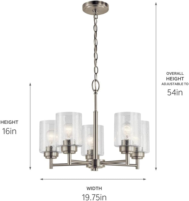 Winslow 19.75 Inch Brushed Nickel Chandelier Lighting