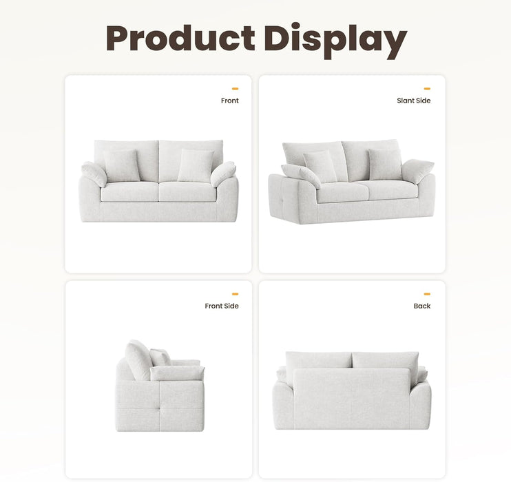 Beige TwoSeater Sofa For Compact Modern LivingRoom