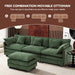 111.4Inch L Shaped Green ChenilleTextured Sectional Sofa