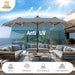 13 Ft Patio Umbrella with 120 LED Solar Lights Outdoor Umbrella, Gray