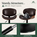 Bar Stools Set of 2, Adjustable Height 24-33'' Swivel Bar Chairs | PU Leather Upholstered Barstools with Removable Back for Kitchen Island Dining Room, Brown