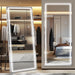 LED Full Length Mirror with Light, 71"X32" Lighted Full Body Mirror with Stand, Dimmable & 3 Color Lighting Standing/Leaning/Wall Mounted Vanity Mirror for Bedroom Cloakroom Livingroom(Rect)