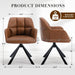 Comfy Leather Desk Chair Modern Computer Task Chair No Wheels Swivel Accent Chair with Mid Back Arm Chair for Living Room/Bedroom/Home Office, PU Brown