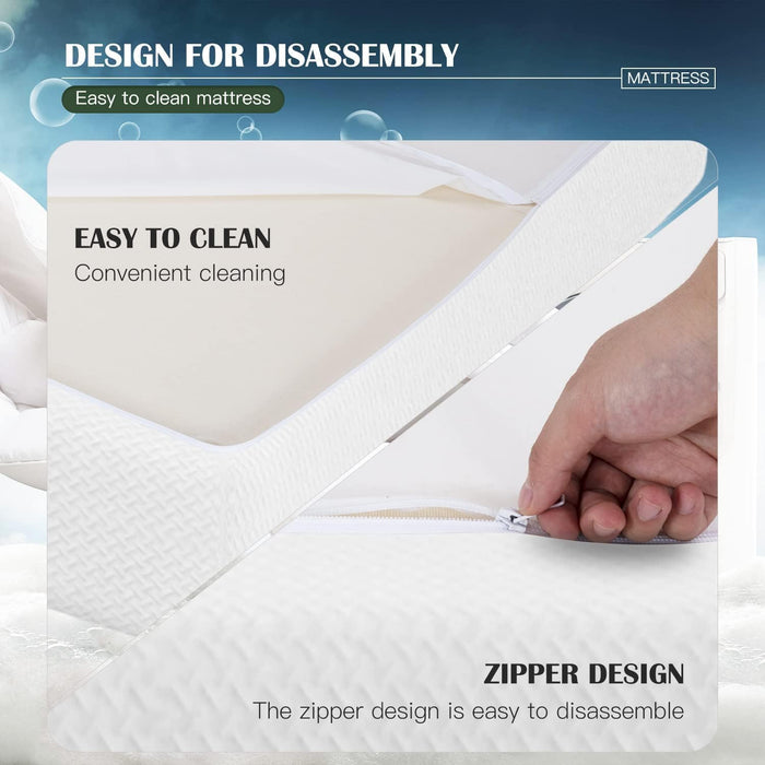 Gel Memory Foam Mattress 8 Inch Mattress, Certipur-Us Certified,Breathable Bed Mattress for Cooler Sleep Supportive & Pressure Relief,Removable Soft Cover,White Queen