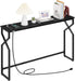 44.9" Sofa Table, 9.4" Narrow Console Table with Charging Station, Couch Table behind Sofa with Outlet, Entryway Table with Display Shelf, Living Room, Black CTHB113E01
