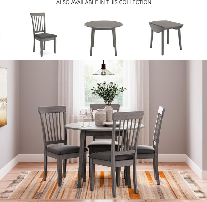 Shullden Casual round Dining Small Drop Leaf Table, Seats up to 4, Gray