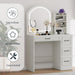 Antiquewhite Vanity Desk With LED Illuminated Mirror