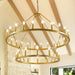 AntiqueGold Wagon Wheel Chandelier 47 Inch TwoTier