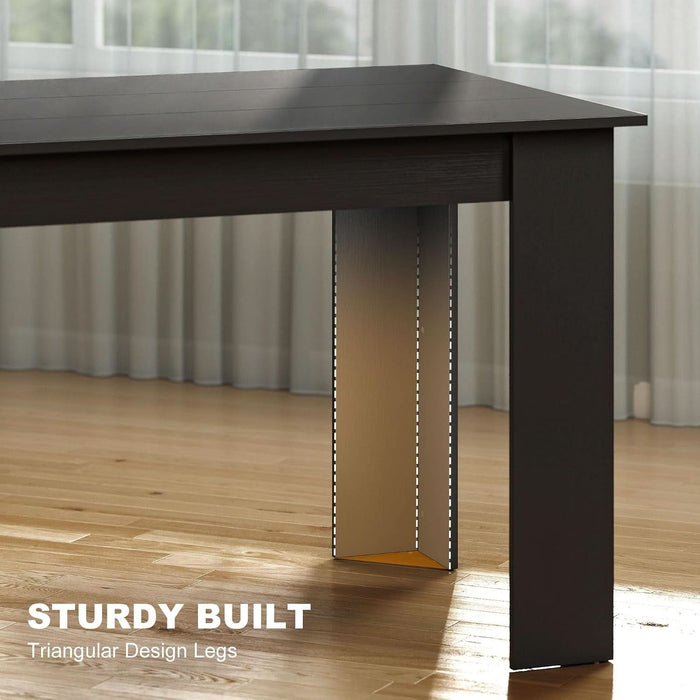 Dining Table for 4-6, 63" Rectangular Kitchen Table, Black