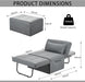 Light Grey Contemporary Convertible Sofa Bed Ottoman