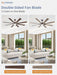 72 Inch Oil Rubbed Bronze Ceiling Fans with Lights and Remote, Indoor/Outdoor Farmhouse Ceiling Fan for Living Room Patio, 6 Speed Reversible Quiet DC Motor, 3CCT, Dual Finish Blades