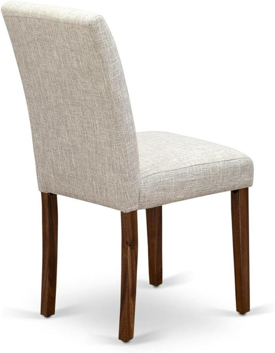 ABPNT35 Abbott Classic Parson Chairs - Doeskin Linen Fabric Padded Dining Chairs, Set of 2, Natural