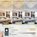24in Crystal Chandelier Flush Mount Remote Control