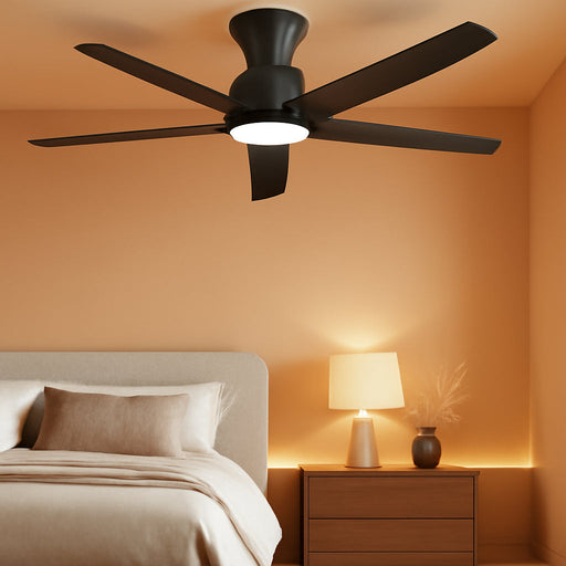 52-Inch Quiet Smart Black Ceiling Fan Brushless