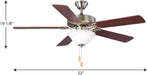 Airpro Collection 52'' Five-Blade Ceiling Fan with White Etched Light Kit