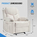 Manual Rocker Recliner Chair for Adults with Massage, Overstuffed Glider Rocking Chair with Cup Holders and Pockets for Living Room, Reclining Sofa Chair for Bedroom Nursery,Beige