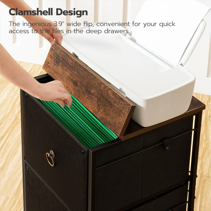 Rolling File Cabinet with Printer Stand