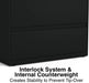 3-Drawer Lateral File Cabinet, 36 Inch Wide, Locking, Black