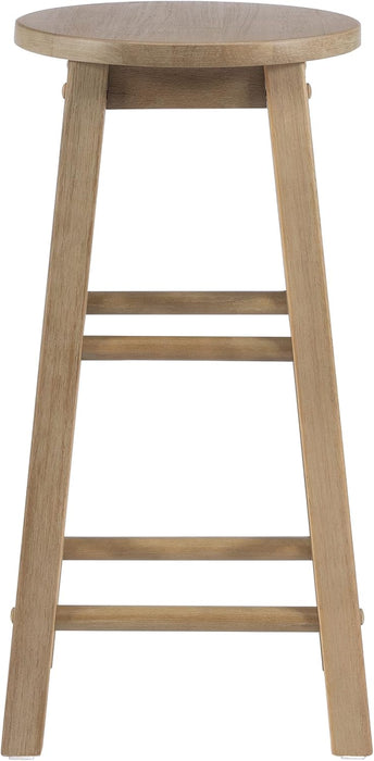 Zeke Grey Wash 24" Counter Stool with round Seat