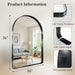 36"X30" Black Arched Mirror, Arched Wall Mirror with Metal Frame, Wall Mounted Large Arched Mirror for Living Room, Restroom, Entryway, Tempered Glass, Modern Home Decor