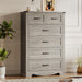Tall 6-Drawer Dresser for Bedroom, Modern Wooden Chest of Drawers with Metal Handles, Anti-Tipping Design, Sturdy and Stable Storage Organizer for Living Room, Entryway, Home Office