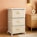 Dresser Tower with 3 Drawers,Fabric Dresser Drawer Organizer Unit,Dresser Chest with Wood Top,Vertical Storage Dresser,Small Dresser for Bedroom,Office-Beige