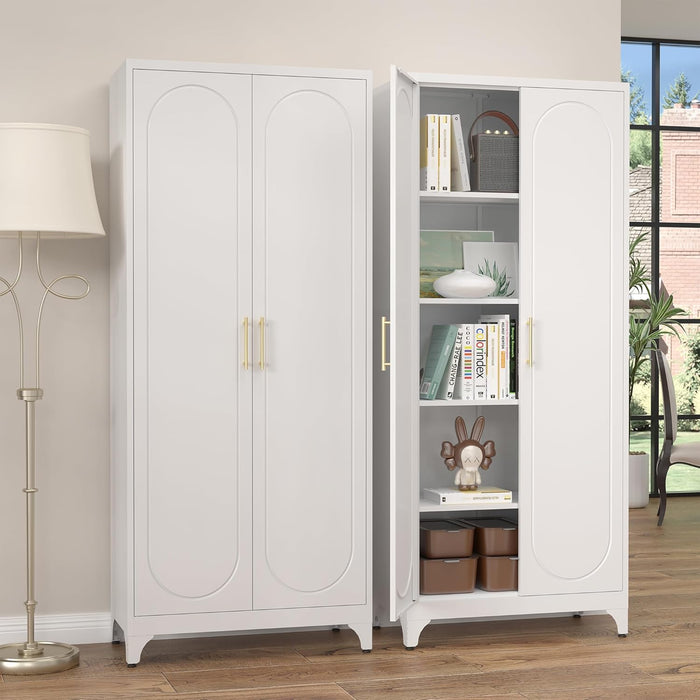 SeventyFiveInch White Industrial Grade Pantry Cabinet Storage