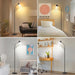 Floor Lamp for Living Room, Adjustable Head Standing Lamp with White Plastic Shade, Black Reading Floor Lamps for Dorm, Bulb Not Included