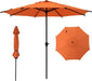 9FT Lyon Outdoor Patio Umbrella Outdoor Table Umbrella with Crank Market Umbrella 8 Sturdy Ribs UV Protection Waterproof and Push Button Tilt for Garden Deck Backyard Pool,Orange