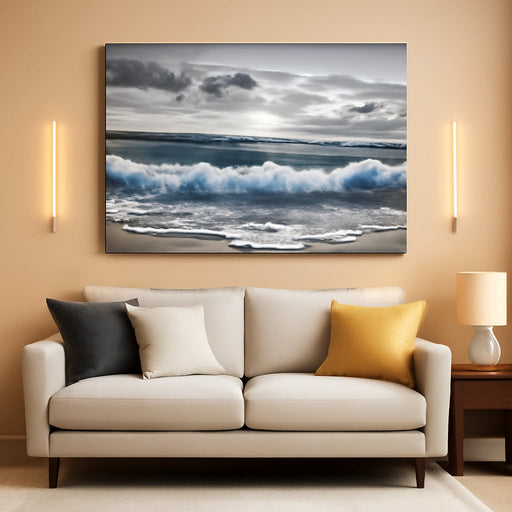 Canvas Wall Art for Living Room Wall Decor for Bedroom Office Wall Decoration Sea Wave Landscape Painting Black and White Pictures Artwork Room Aesthetic Home Decor 20X40 In