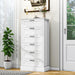 Tall White 6 Drawer Dresser, Wood Vertical Chest of Drawers for Bedroom, 55" H Modern Lingerie Dressers for Closet, Living Room, Hallway and Home Office