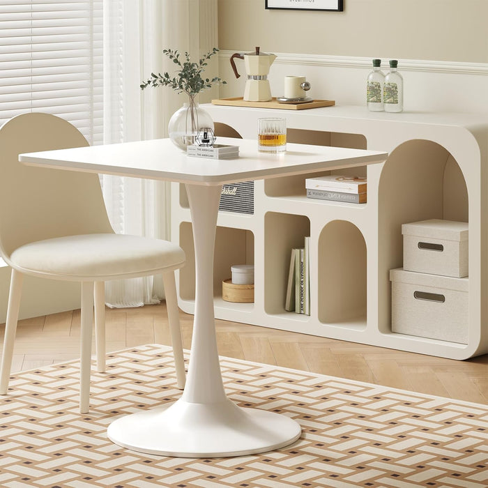 White Tulip 24Inch DiningTable WoodTopPedestalBase