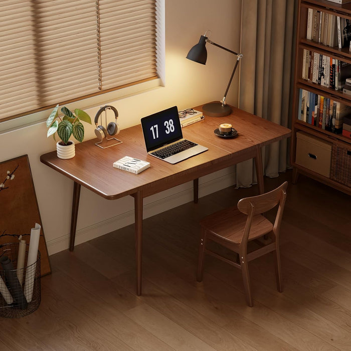 Solid Wood Extendable Dining Table for 4-8 People with Seamless Extension from 47.2 to 63 Inches, Easy Assembly, Expandable Tables for Small Spaces, Dining Room, Kitchen, Living Room, Walnut