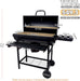 Charcoal Grill with Lid, 27" Outdoor BBQ Grill with Thermometer, Side Shelves, Wheels & Ash Catcher, Large Barrel Charcoal Smoker for Backyard, Camping & Outdoor Cooking