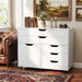 Rolling File Cabinet Five Drawers White OrganizerPro