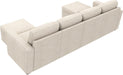 Beige Modular Sleeper Sectional With Storage Ottoman