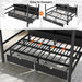 Queen Over Queen Bunk Bed WithIntegratedStorage Drawers