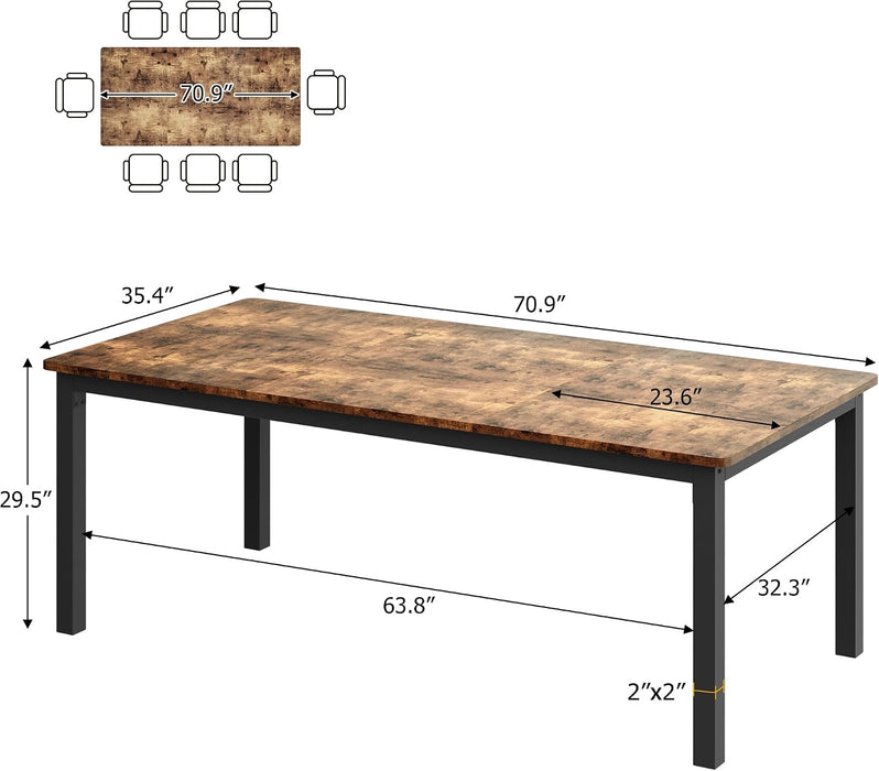 71In Industrial Dining Table for 6 People