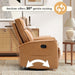 Swivel Rocker Recliner Chair, Manual Faux Leather Glider Rocking Recliners for Adults, 360° Swivel Nursery Reclining Sofa with Storage Pocket