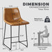 26 Inch Counter Height Bar Stools Set of 3, Faux Leather Bar Chairs