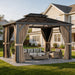 10' X 13' Aluminum Hardtop Gazebo with Double Roof, All-Weather Permanent Outdoor Canopy with Netting & Curtains for Patio, Backyard, Deck, and Lawn