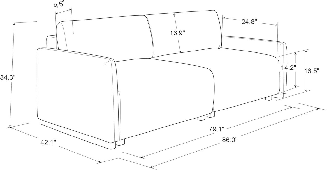 86 Inches Luxuriously Dreamglide Convertible Sleeper Sofa