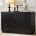 Black Dresser with Thickened Curved Profile Design, 52" Modern Chest of Drawers with 8 Drawers, Wooden Dresser TV Stand, Organizer for Bedroom, Living Room, Hallway