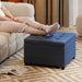Storage Ottoman Coffee Table with Flip Top Seat Lid, Tufted Upholstered Footstool with Wood Frame for Living Room, Entryway, Bedroom, Blue