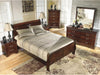 Signature Design by Ashley Alisdair Traditional Queen Sleigh Bed, Foundation or Box Spring Needed, Dark Brown