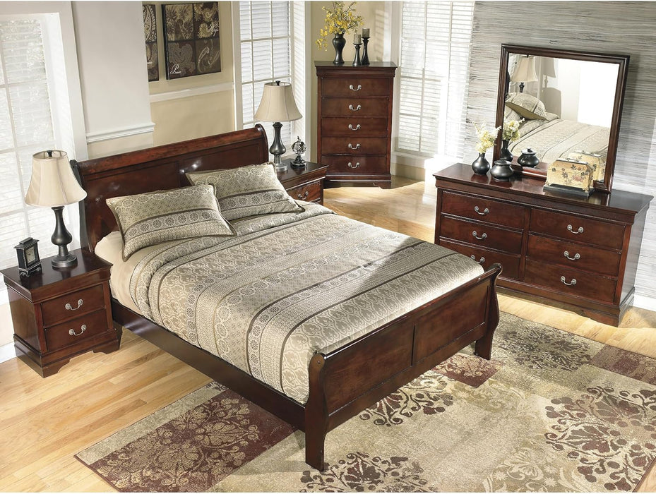 Signature Design by Ashley Alisdair Traditional Queen Sleigh Bed, Foundation or Box Spring Needed, Dark Brown