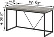 Modern Home Office Desk, Industrial Vintage Computer Desk, Rustic Wood and Metal Study Writing Table, Simple Work Gaming PC Desks for Bedroom Living Room, Light Grey 53 Inch