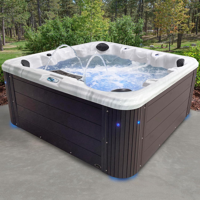 Insight Outdoor Hot Tub, 6-7 Person 34-Jet, 86-Port Non-Lounger Acrylic Spas with Ice Bucket by