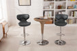 Masaccio Cushioned Leatherette Upholstery Airlift Swivel Barstool, Set of 2, Grey