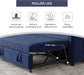 Navy Corduroy Convertible Sleeper Sofa Bed Pockets